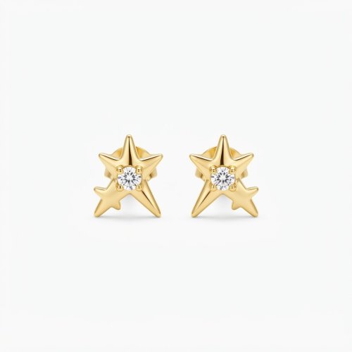 Aretes doble estrella 