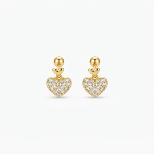 Aretes 2 corazónes 