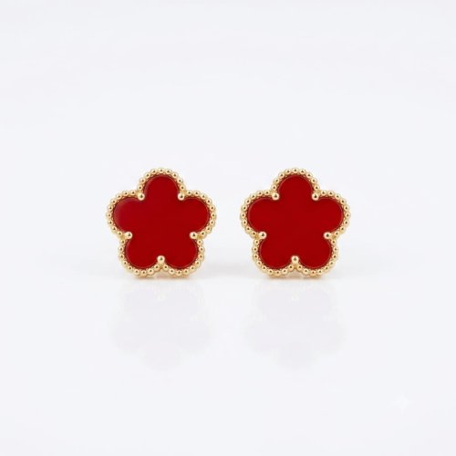 Aretes flor roja