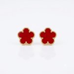Aretes flor roja