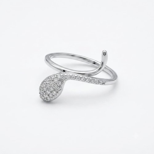 Anillo serpiente plateado