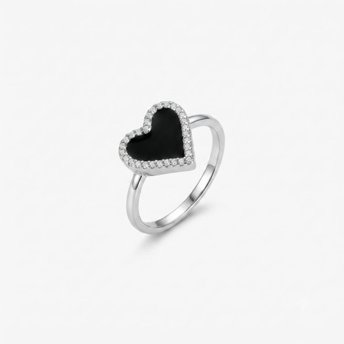 Anillo corazón negro