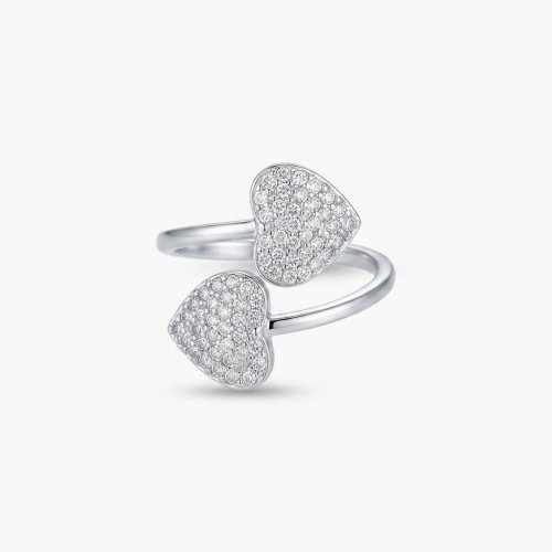 Anillo doble corazón 